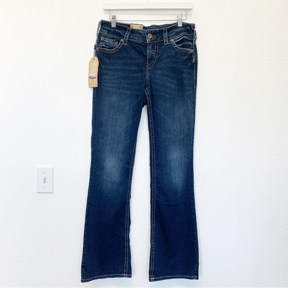 SILVER Suki Bootcut Dark Wash Mid Rise Jeans Western Rodeo Cowgirl SIZE 30